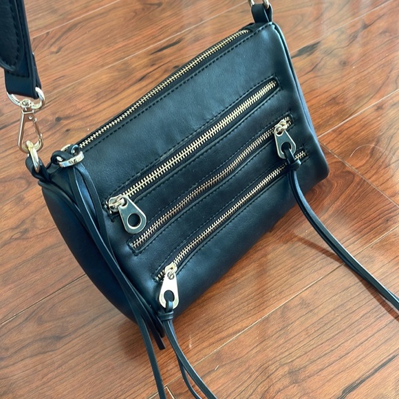 COPY - Black Vegan Leather Crossbody Bag Purse with Gold Hardware - Picture 3 of 15
